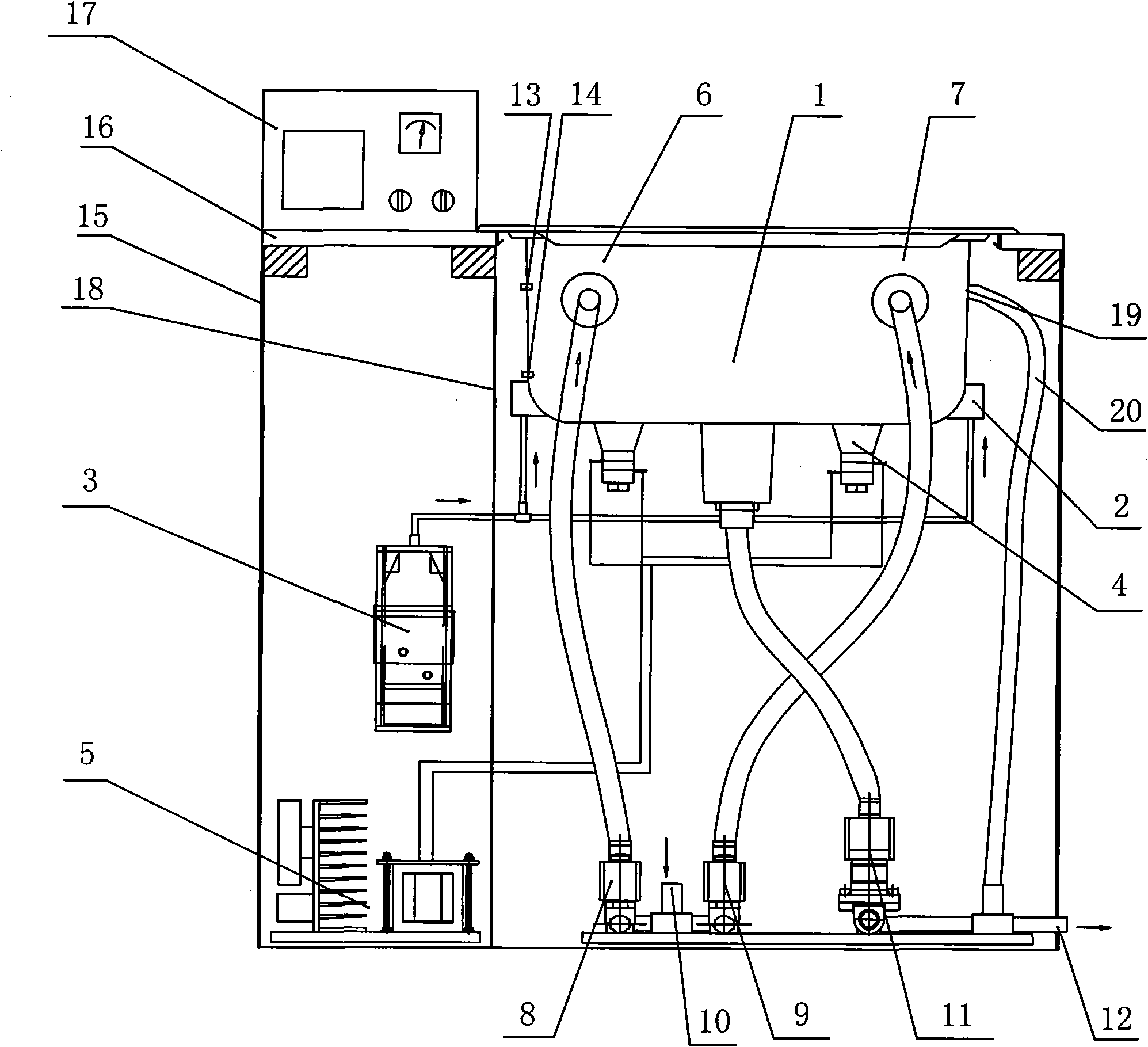 Ultrasonic ozone combined cleaning equipment used for kitchens and cleaning method thereof