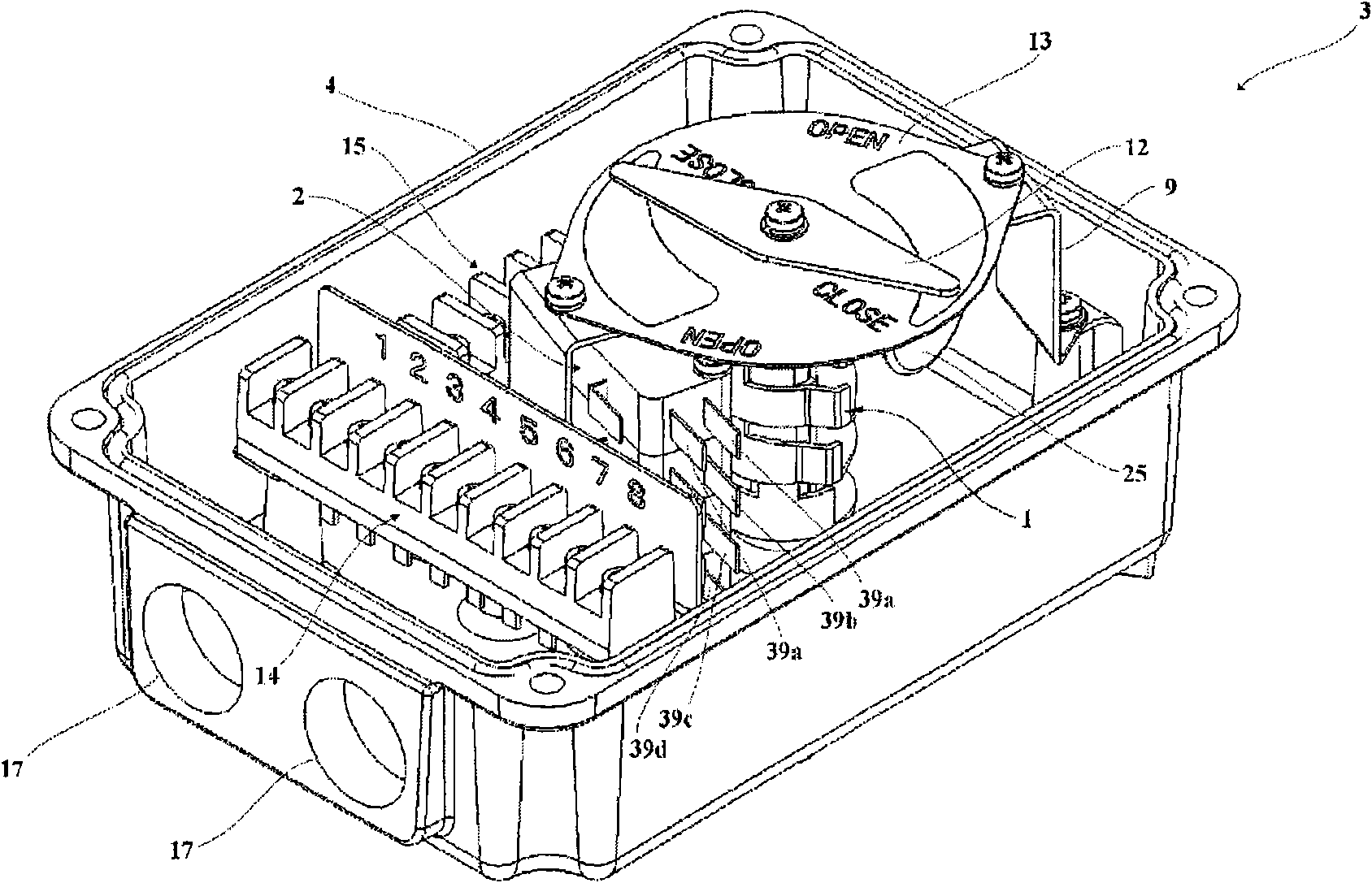 Valve opening degree detection device
