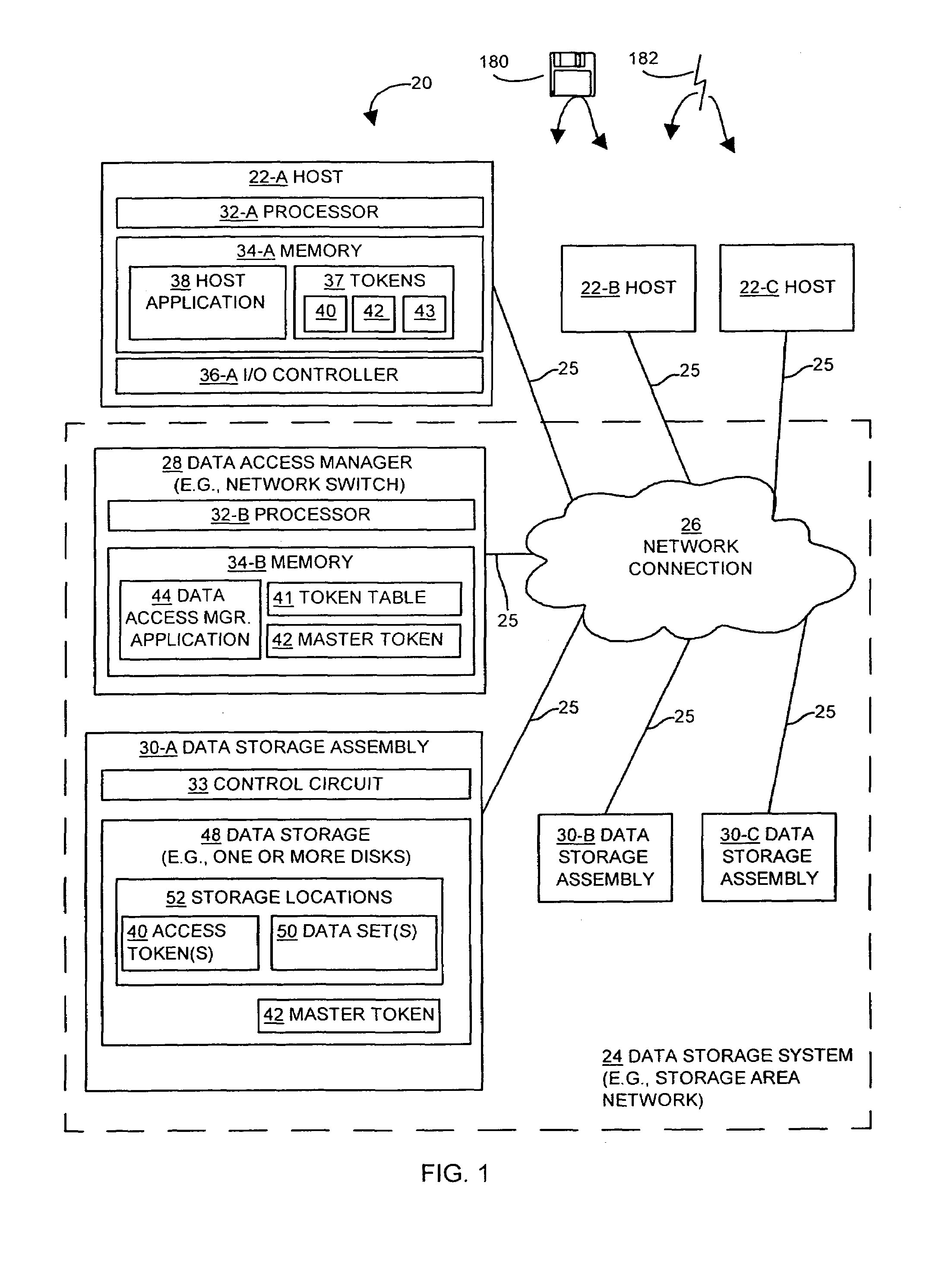 Methods and apparatus for providing security for a data storage system