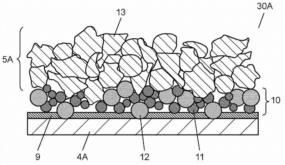 Electrode structure for capacitor, process for producing same, and capacitor including the electrode structure