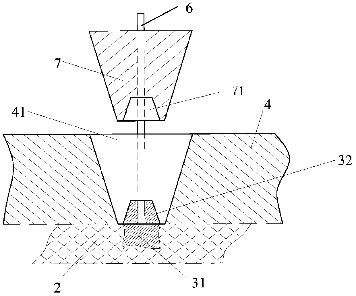 Positioning structure and method for surface layer inserts