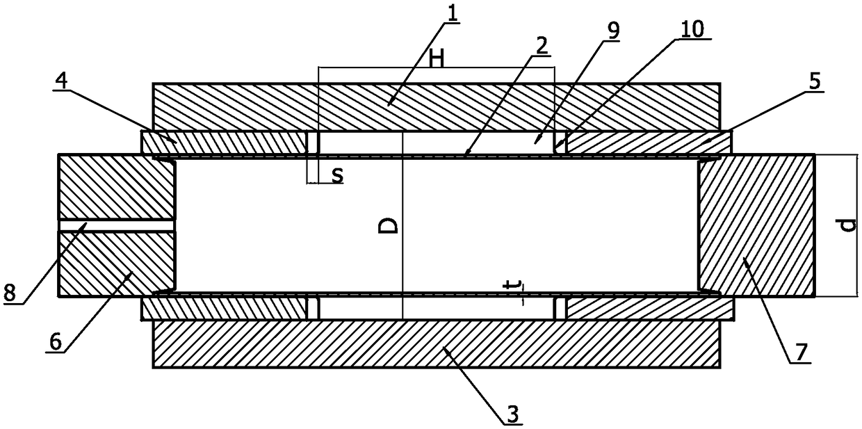 A method for forming an internal high-pressure forming die for forming a stepped pipe fitting