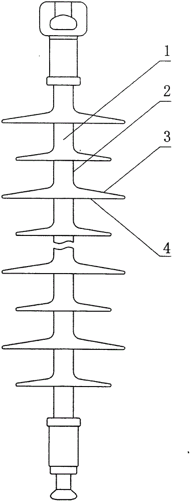 Wind self-cleaning type composite insulator