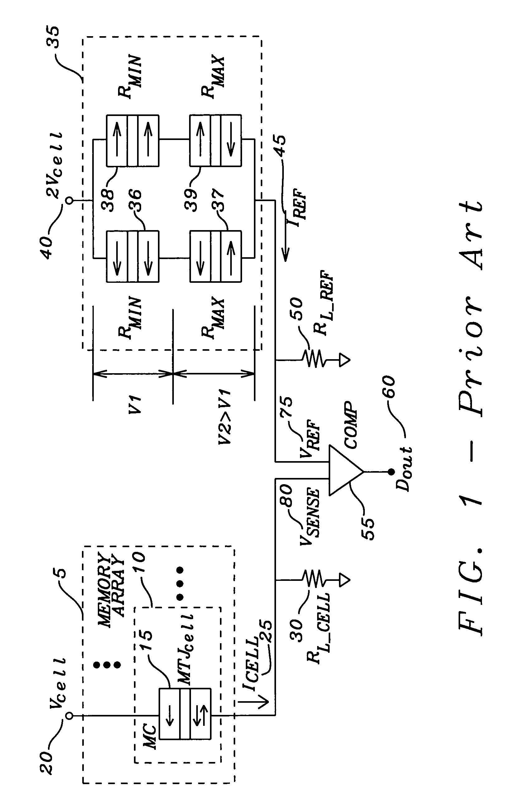 Reference generator for multilevel nonlinear resistivity memory storage elements