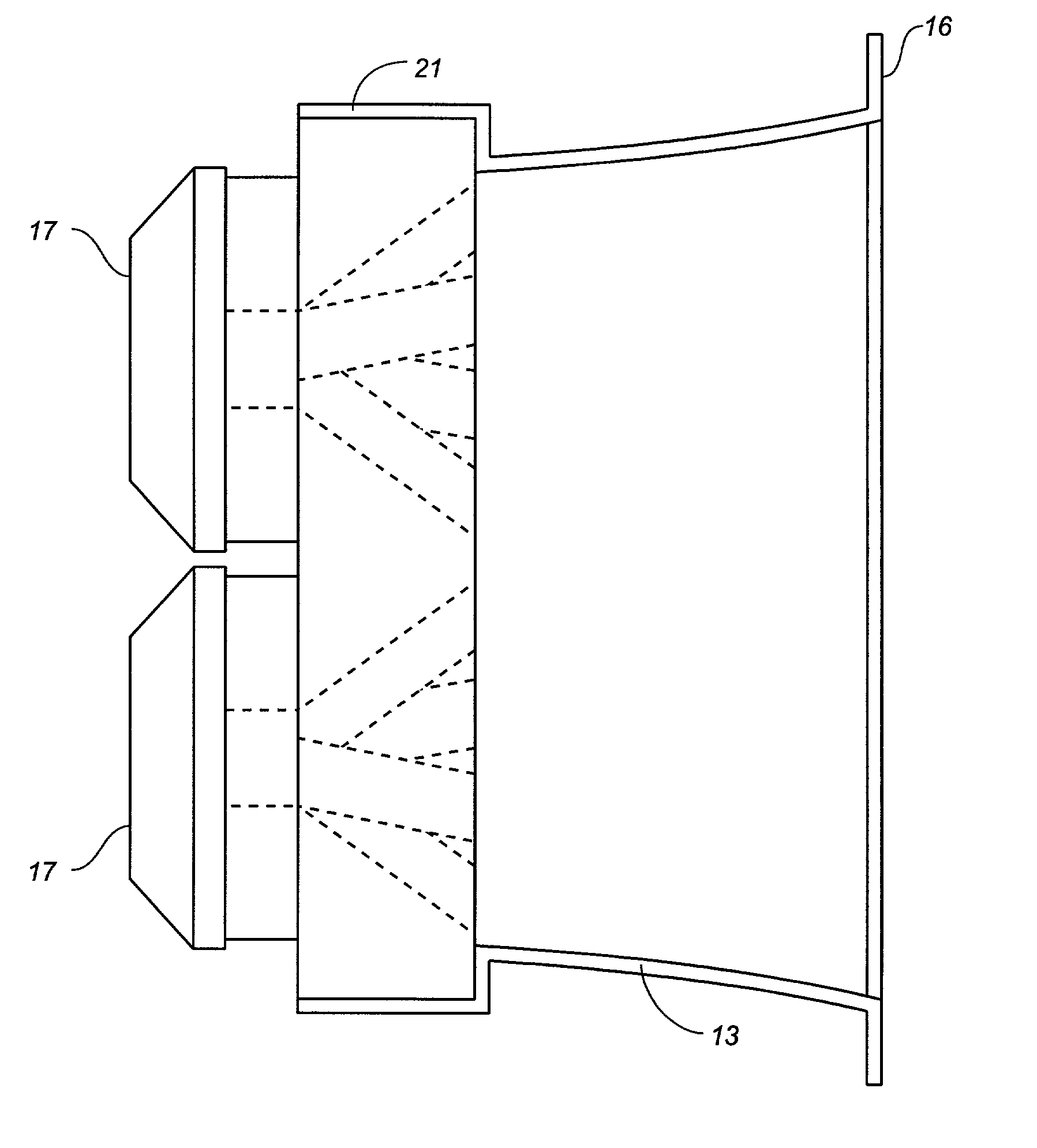 Manifold for a horn loudspeaker and method