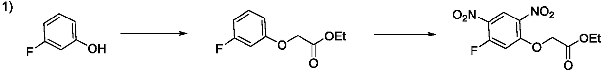 Preparation method of 2-(5-fluoro-2,4-dinitrophenoxy)acetate