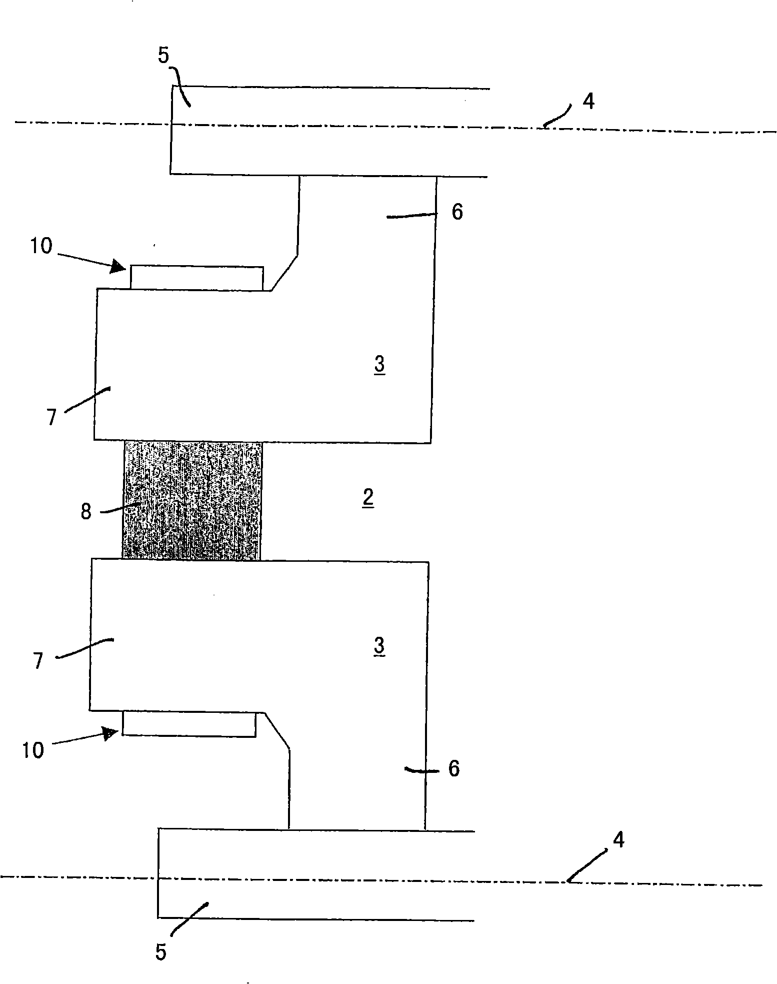 Device for the ultrasound testing of hot rolling material