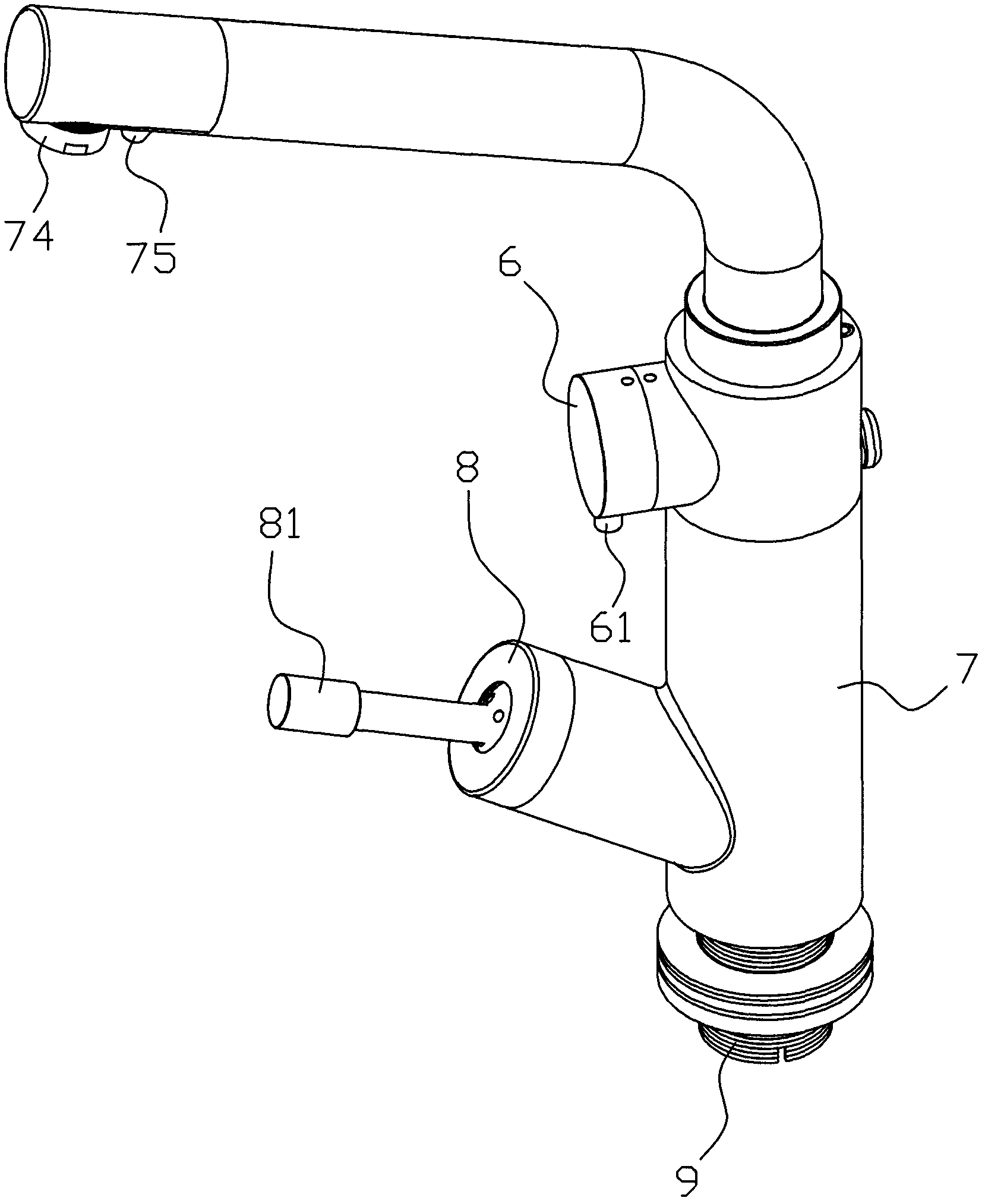 Two-purpose faucet for washing and drinking
