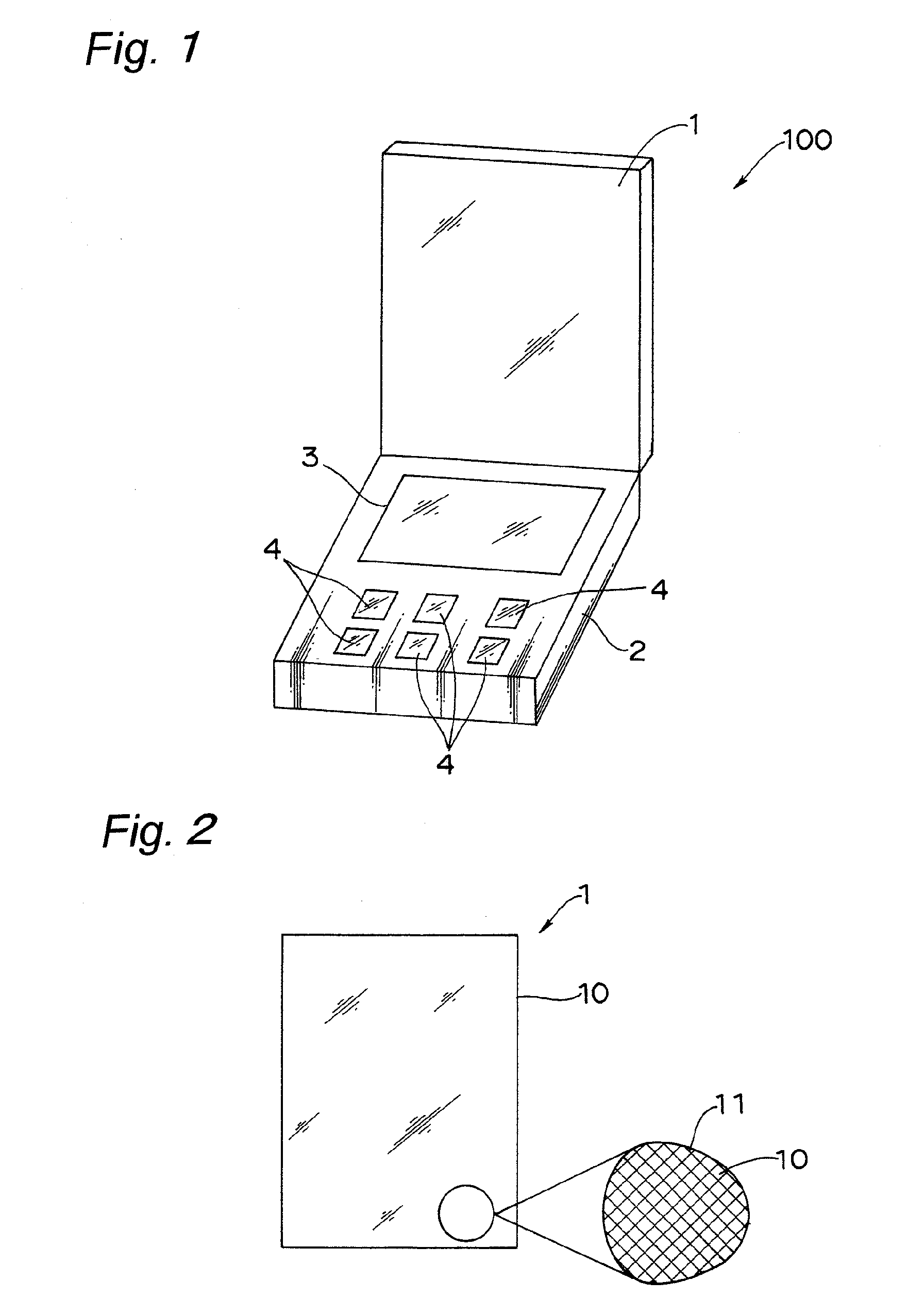 Transparent thin plate