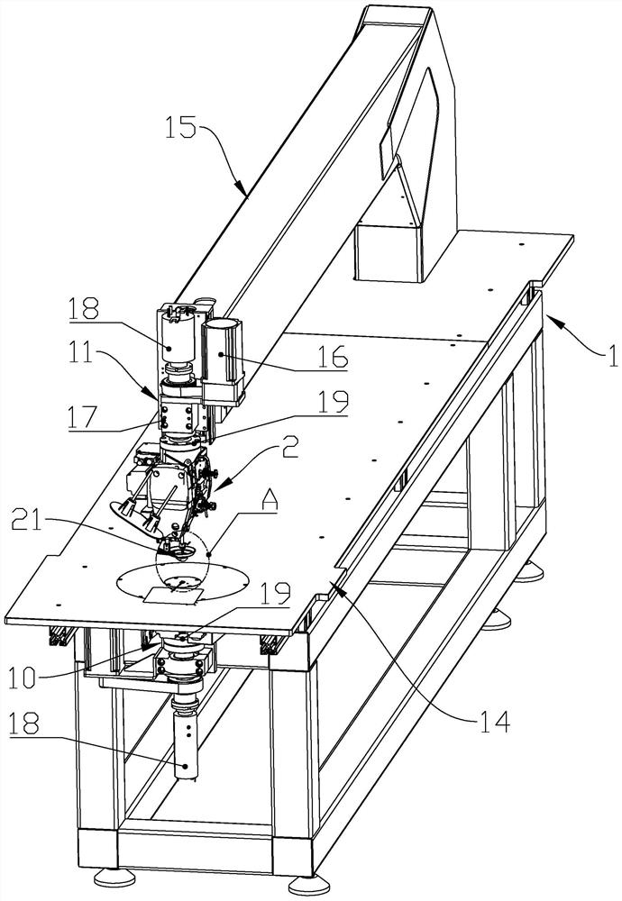 Three-dimensional sewing template machine capable of automatically trimming threads