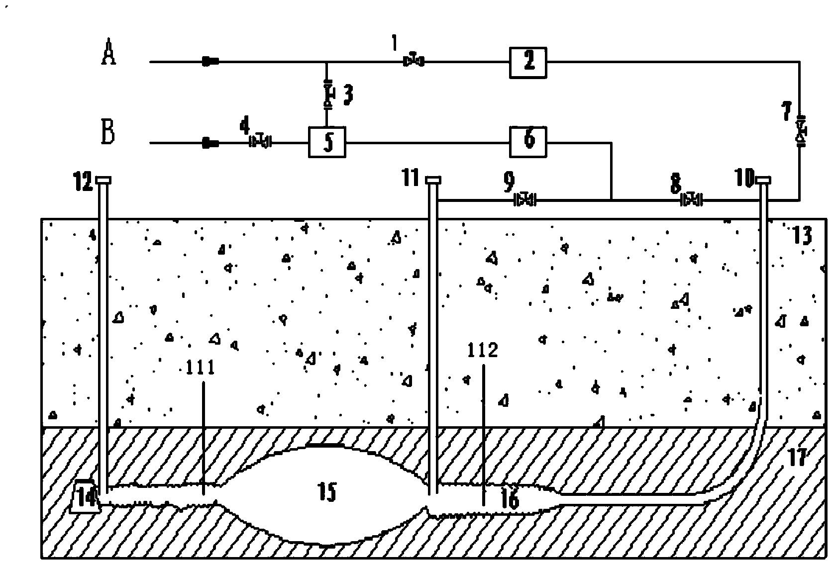 Underground coal gasification system and gasification method