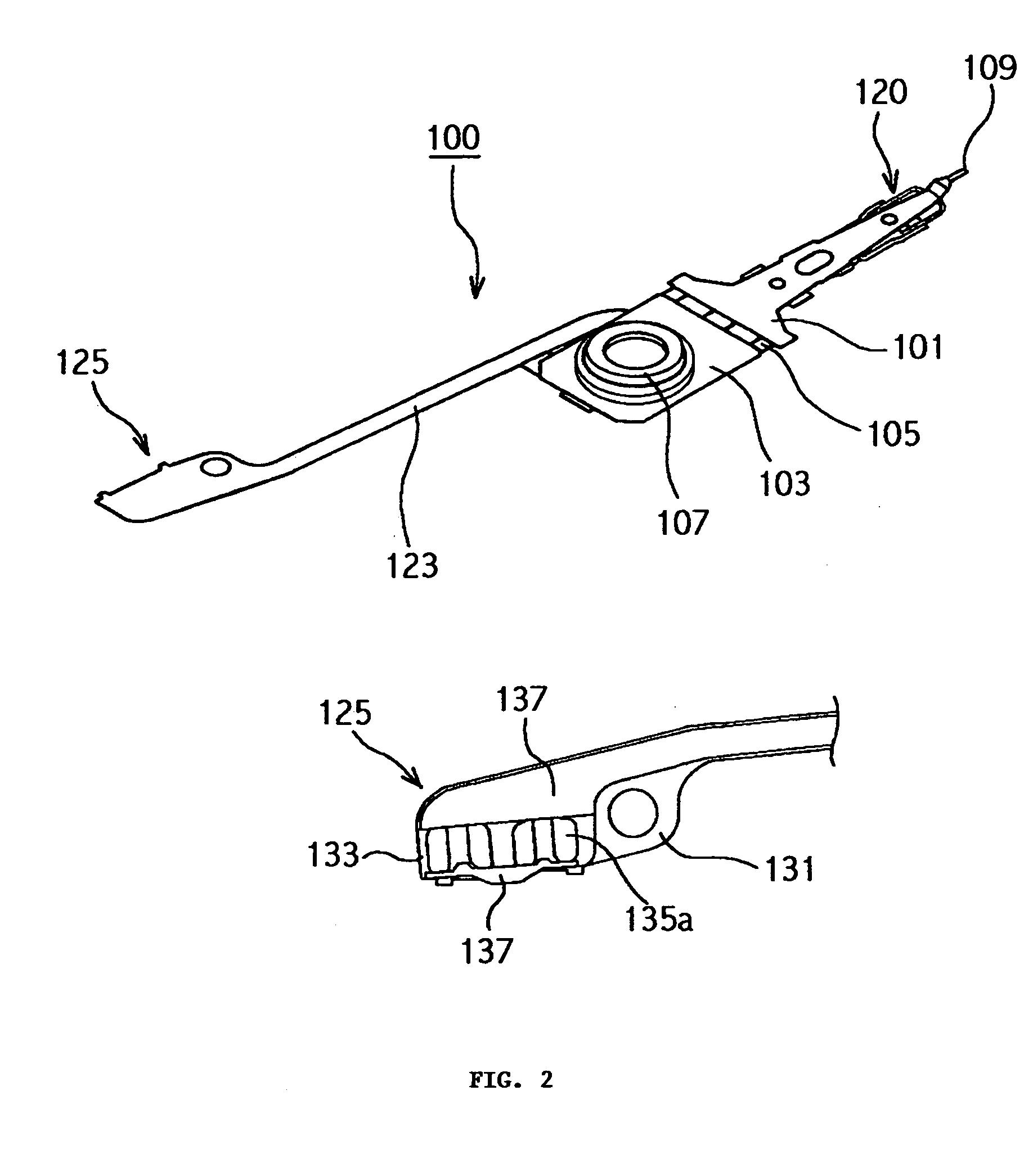 Assembly method for actuator head suspension assembly