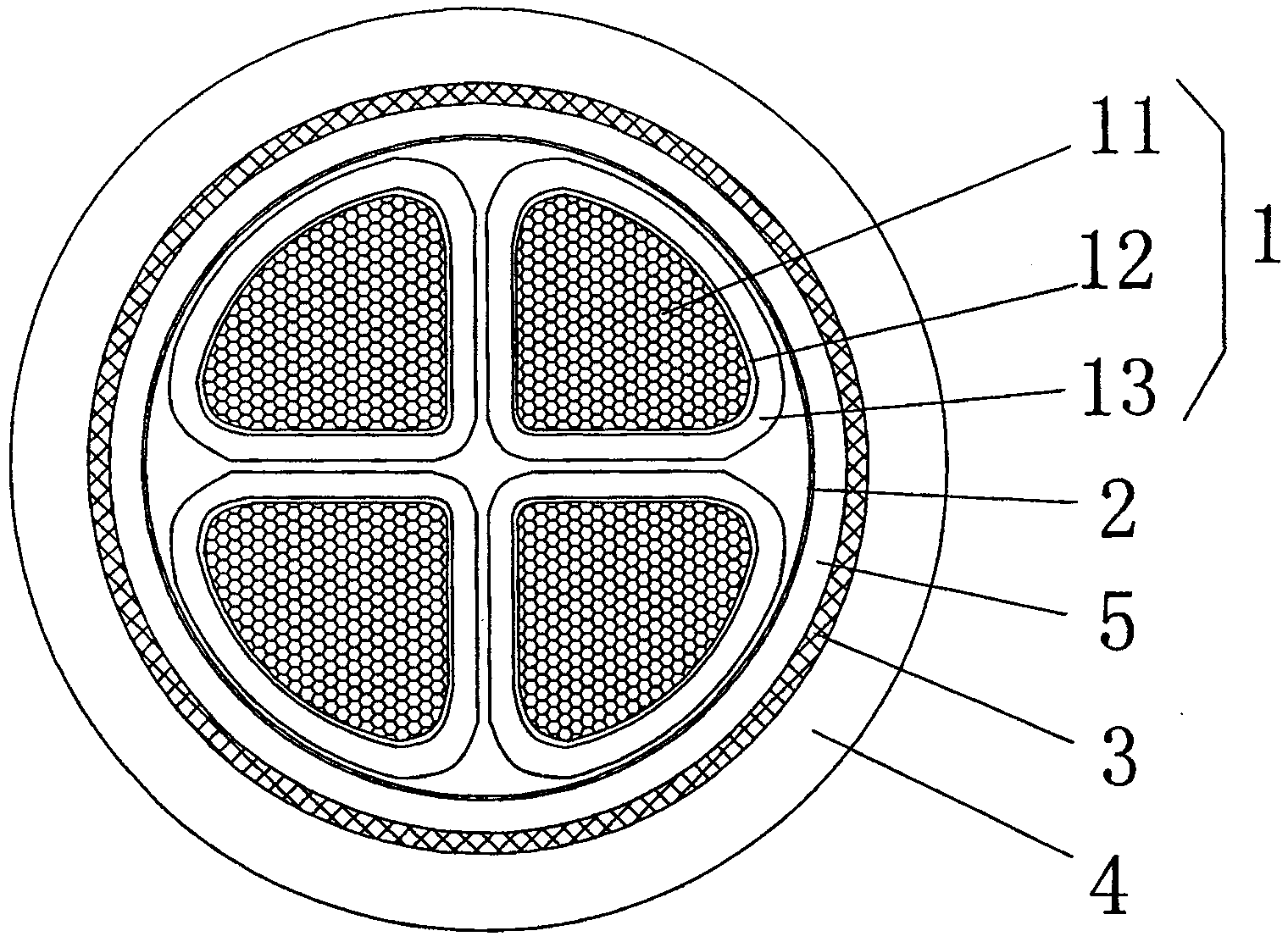 Shield-type fire-retardant solar photovoltaic cable