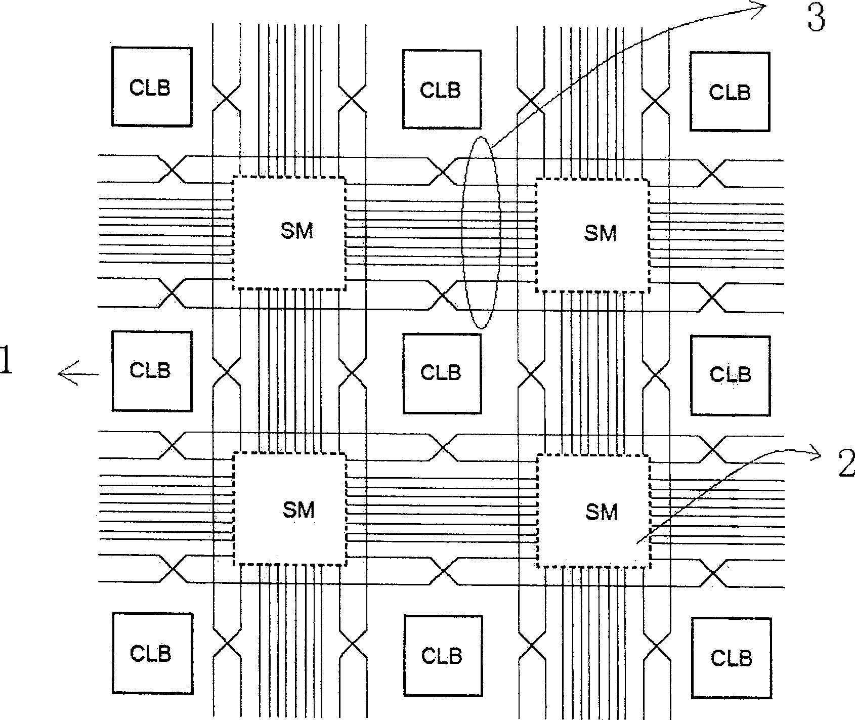 Testing method capable of configuring FPGA interconnection resource with four times