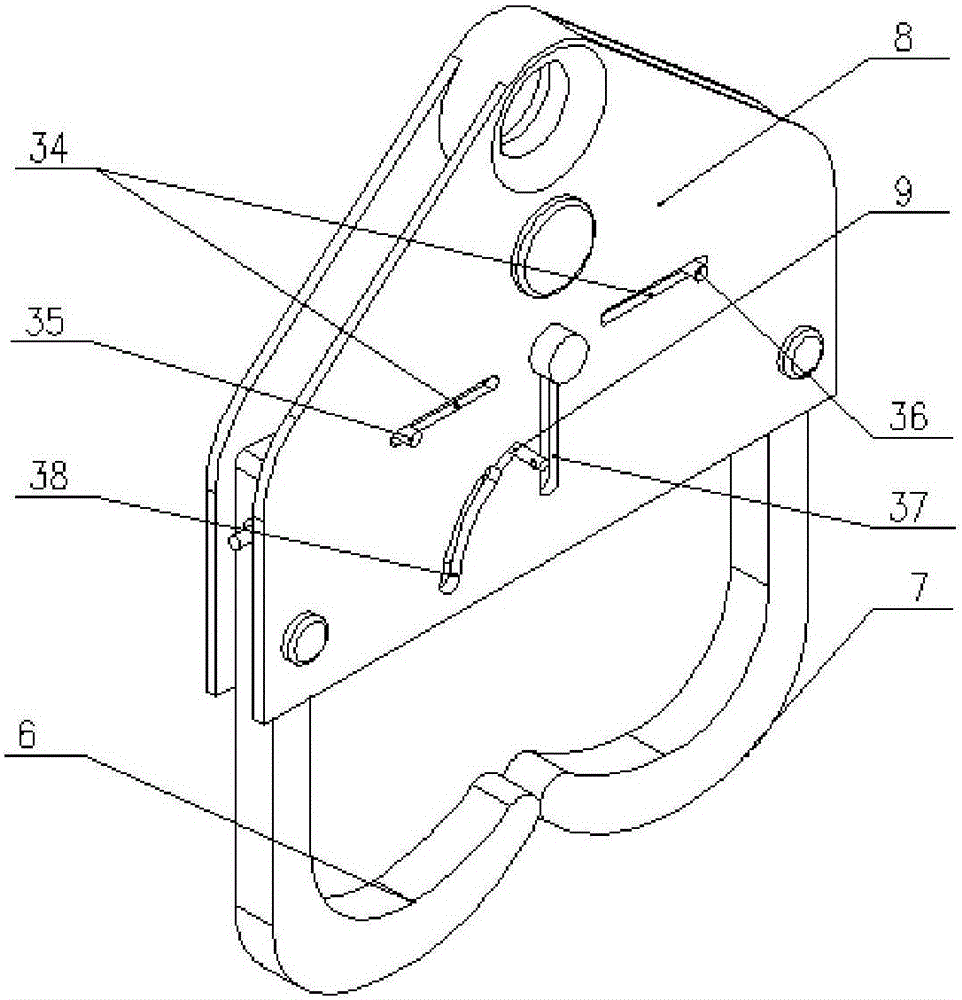 Wireless cord-pulling multi-lever linkage device used for remote unhooking