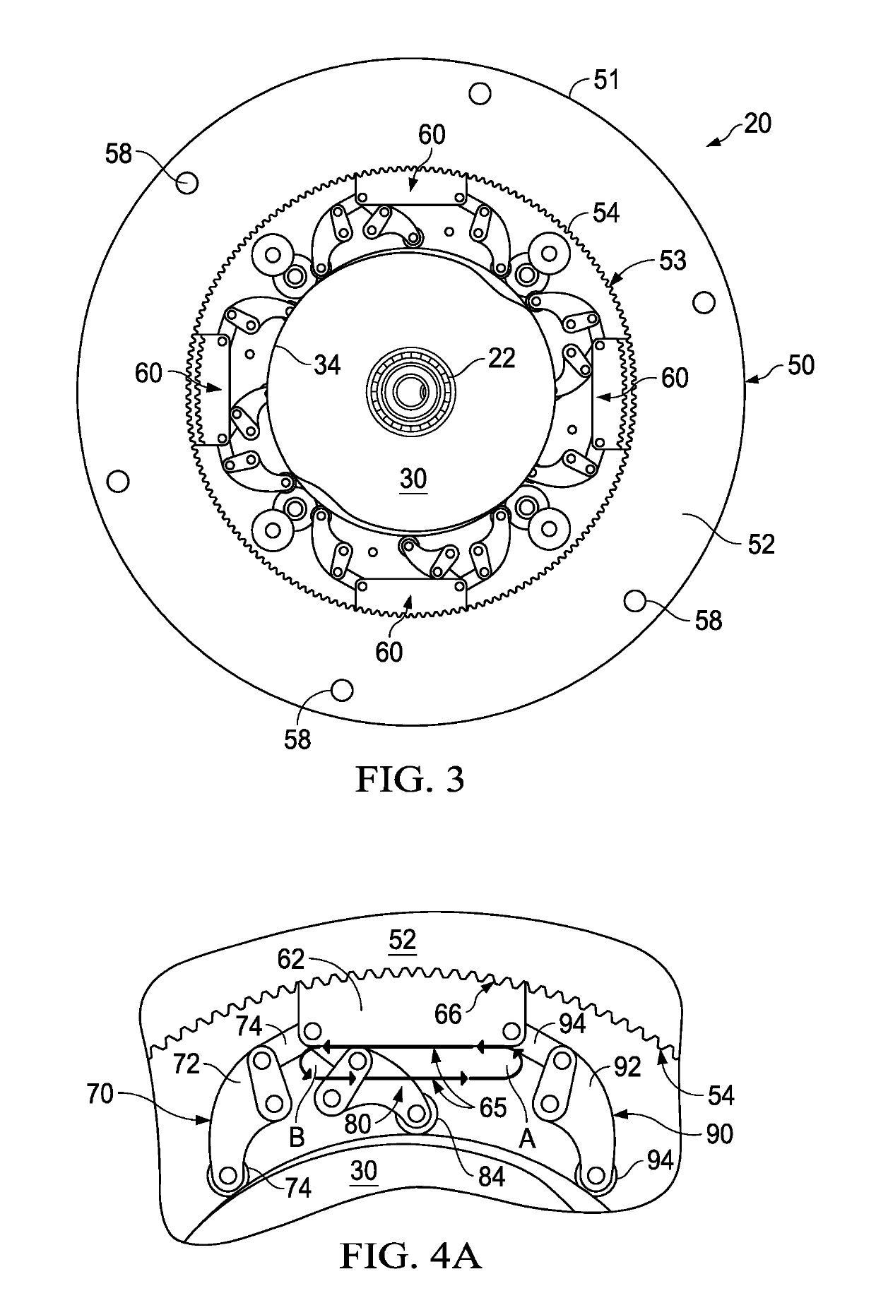 Spiral cam gearbox mechanism