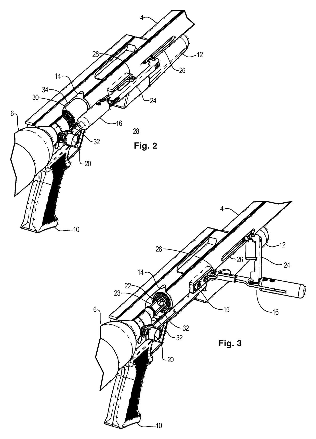 Compressed gas gun with improved operating mechanism