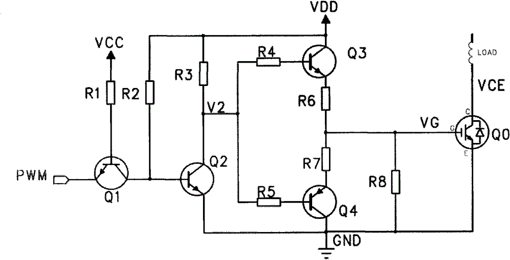 A kind of igbt drive and protection circuit