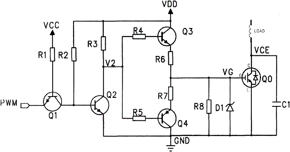 A kind of igbt drive and protection circuit