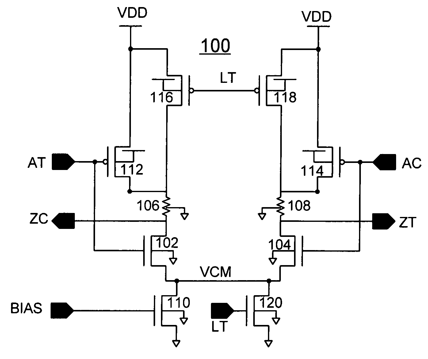 Dual mode analog differential and CMOS logic circuit