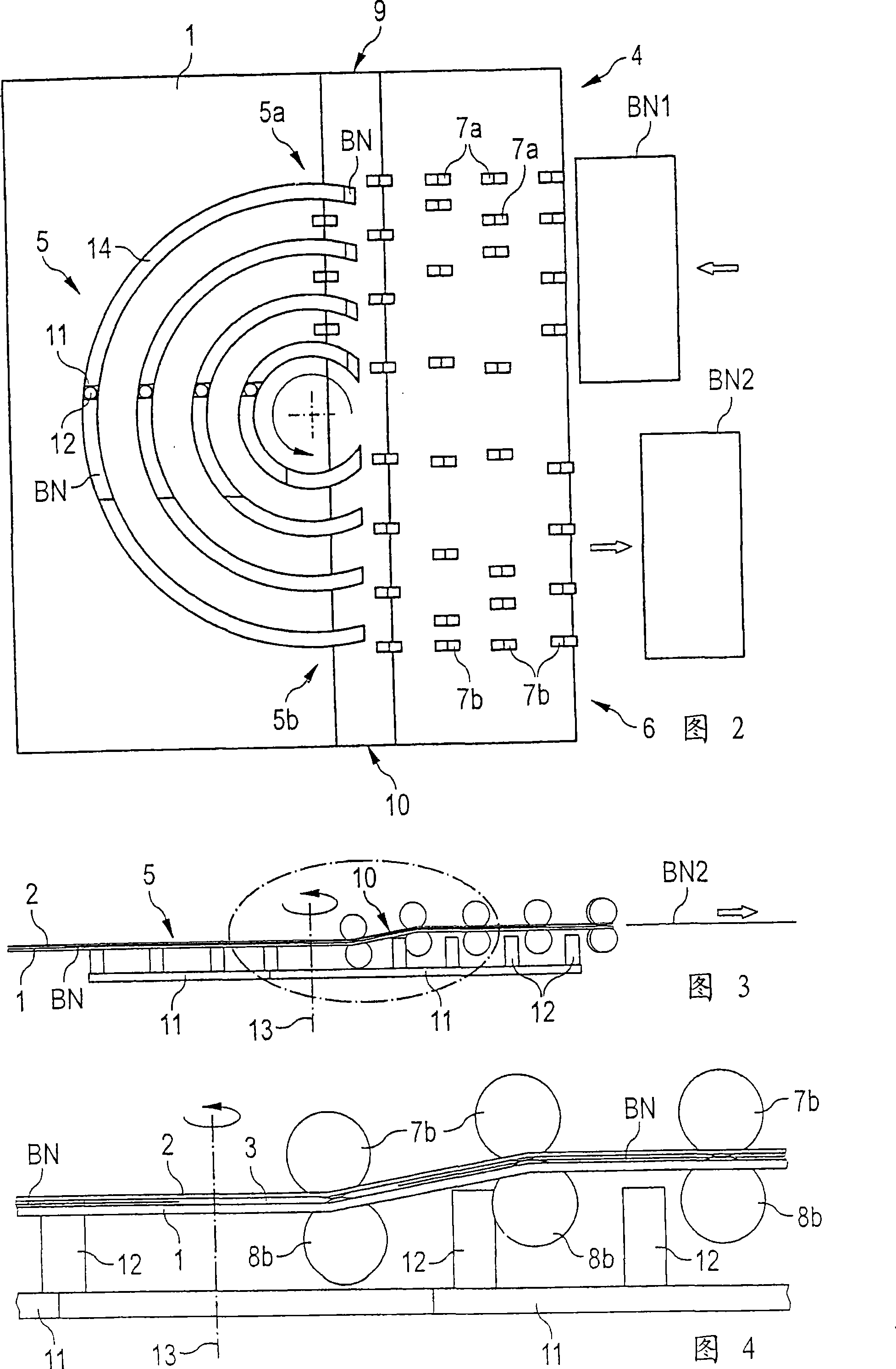 Apparatus for deflecting sheet material