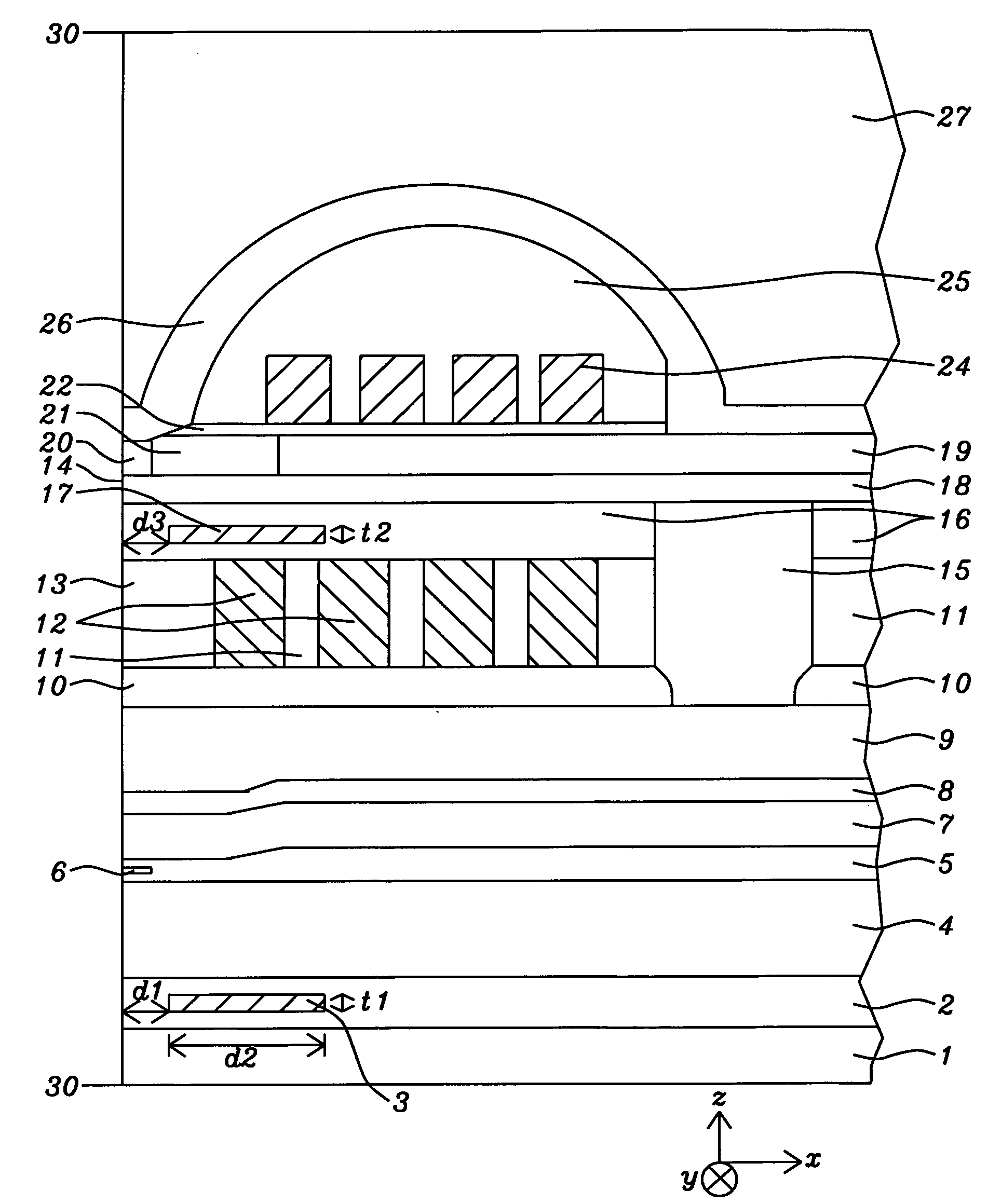 Vertically stacked DFH heater design for protrusion shape control