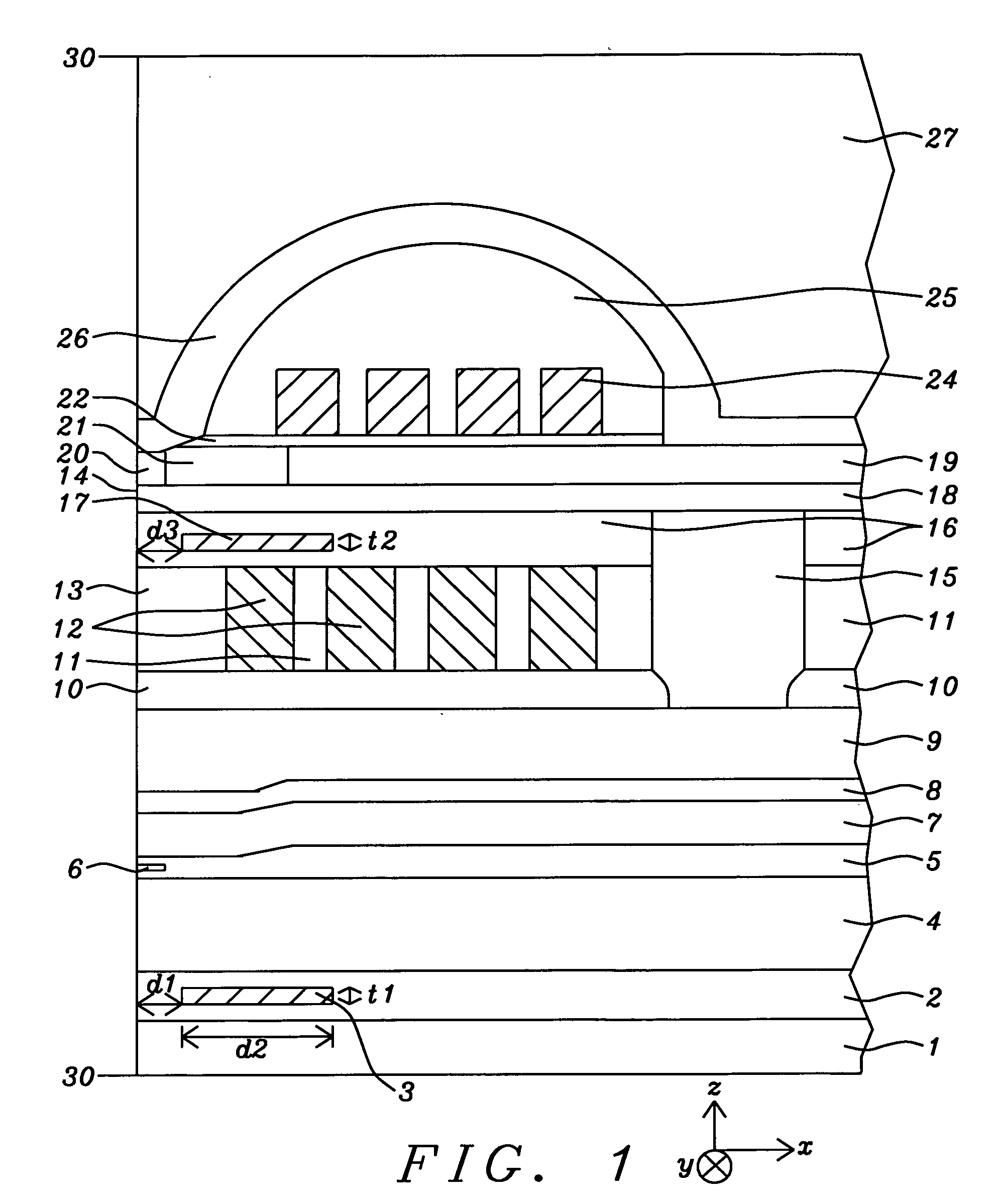 Vertically stacked DFH heater design for protrusion shape control
