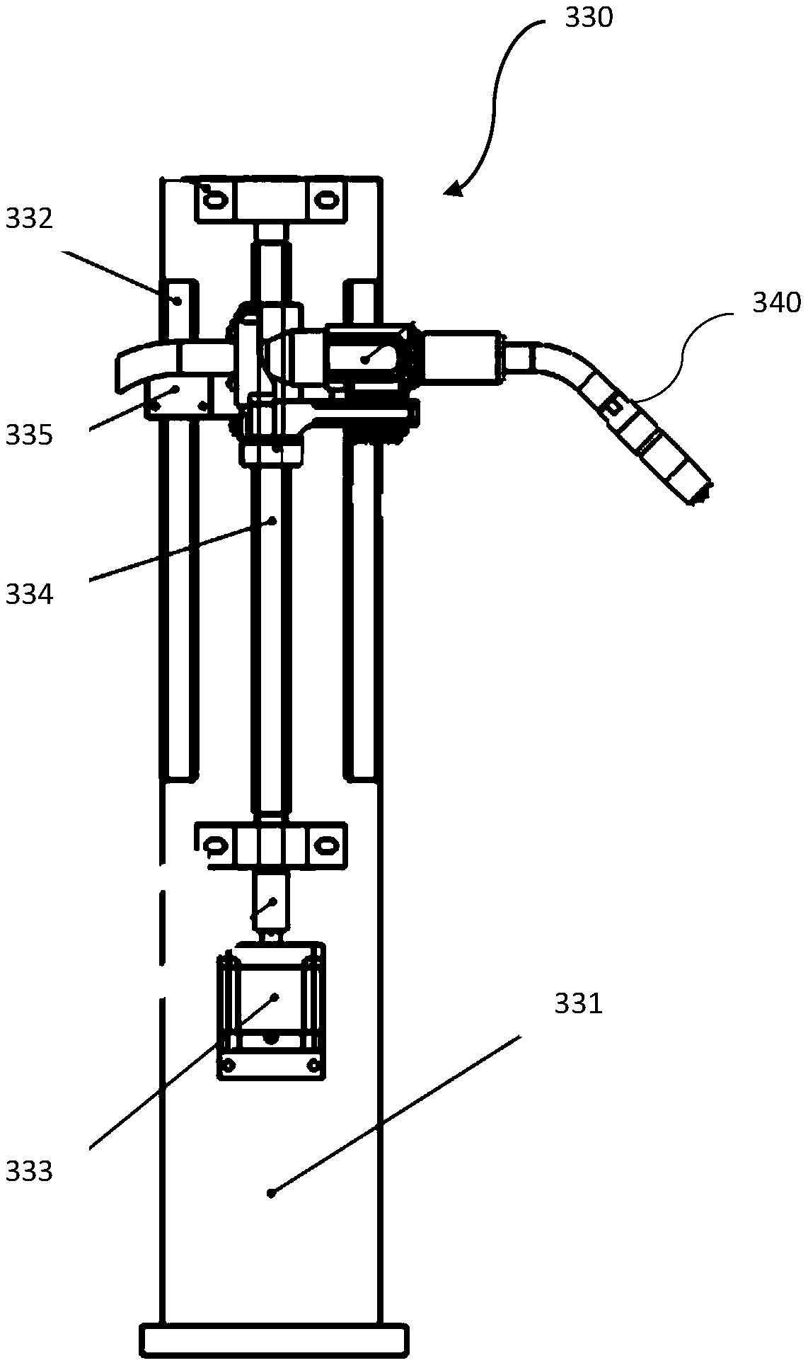 Flange-short pipe welding device and method