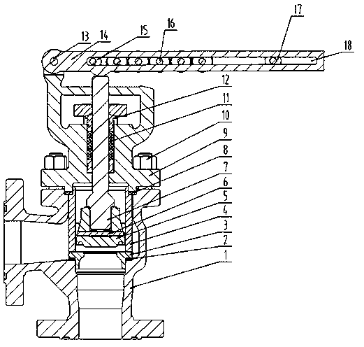 Self-operated type associated gas set-pressure exhaust valve