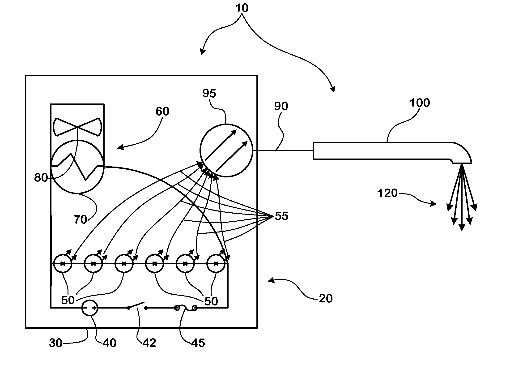 Solid state light source including cooling system