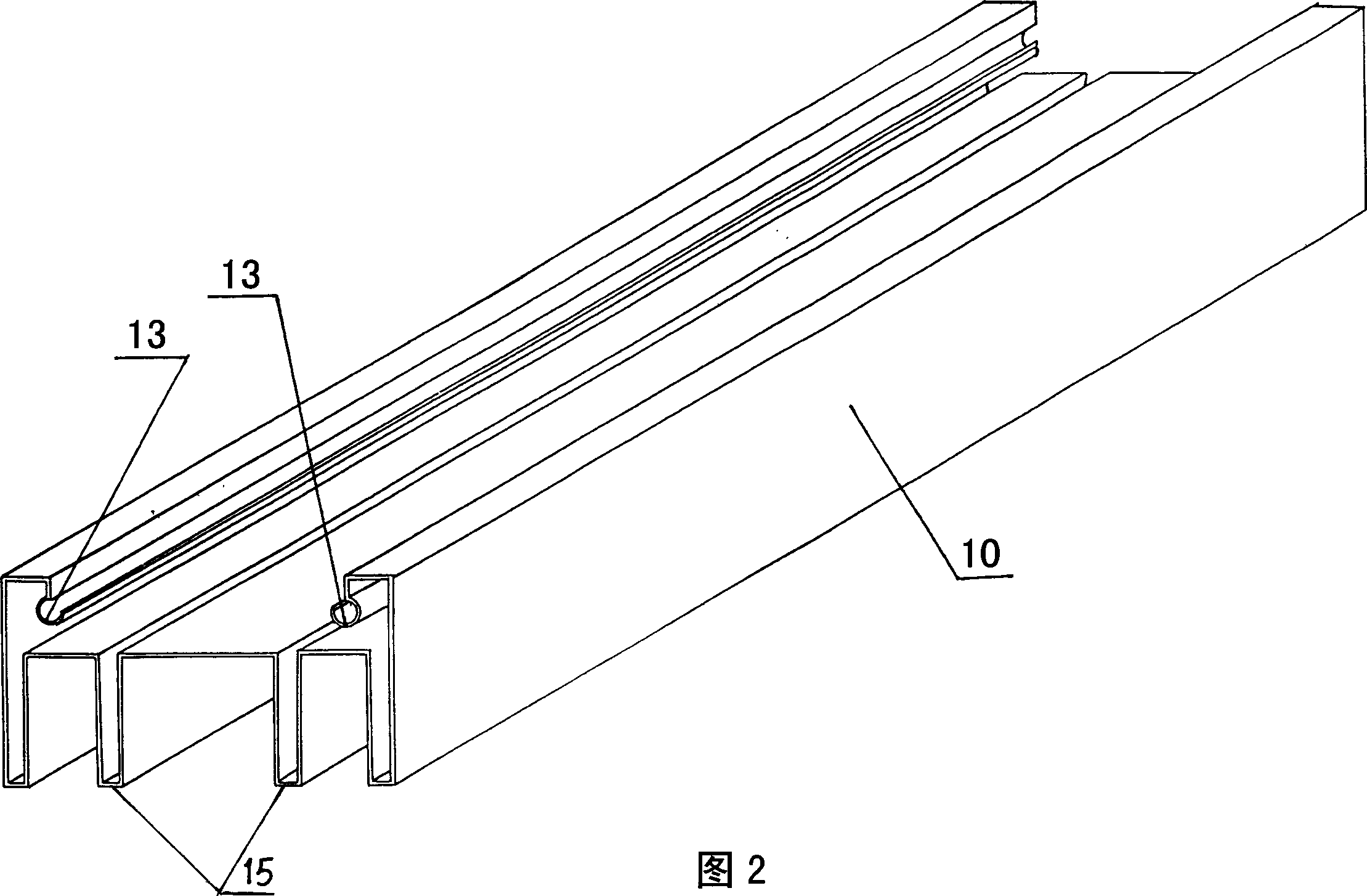 Stainless steel door and window section material with plastic lining frame and its manufacturing method