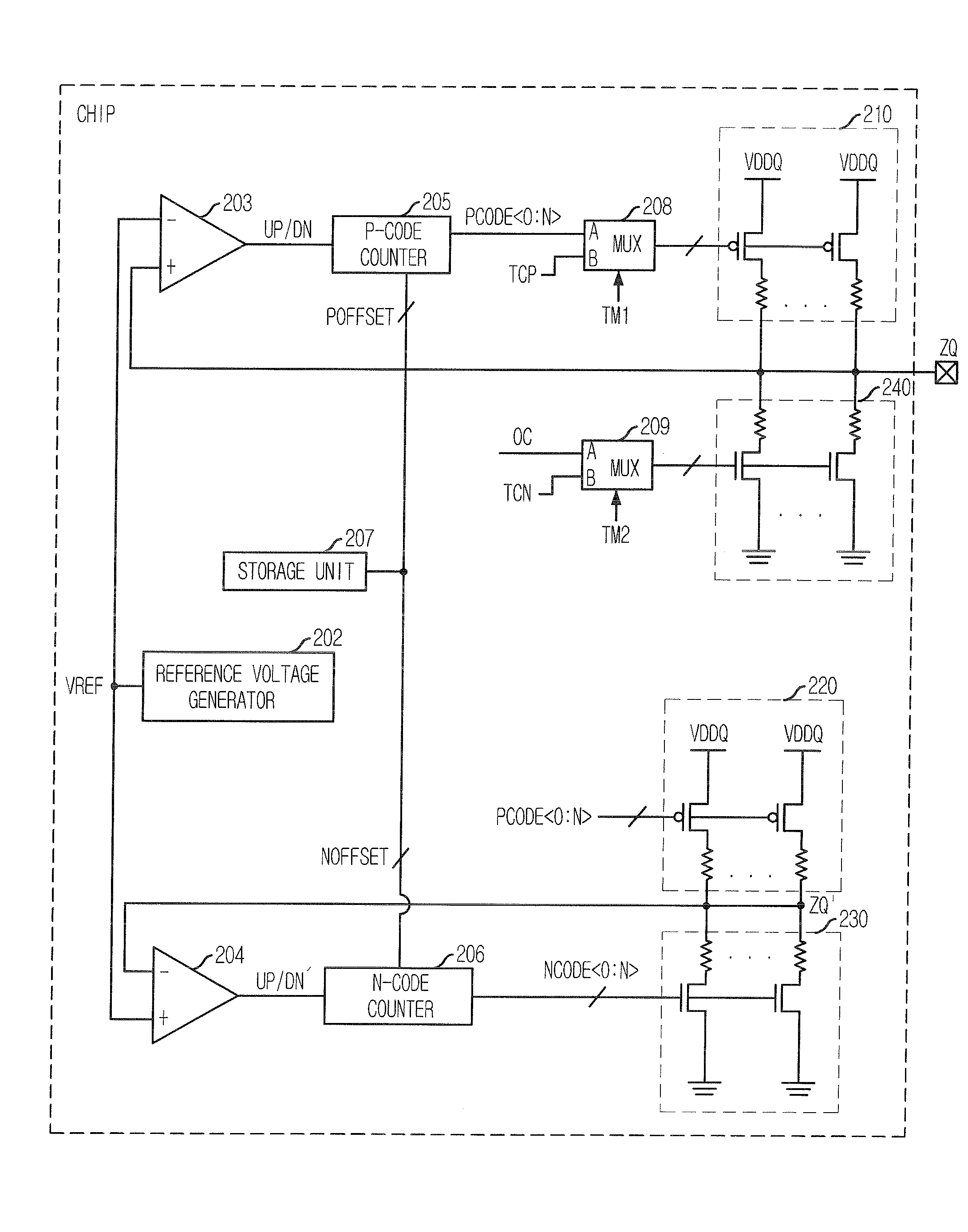 Impedance matching circuit and semiconductor memory device with the same