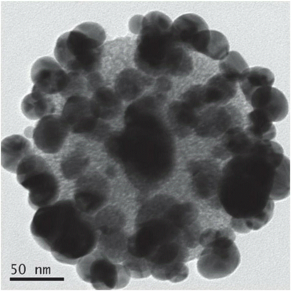 Silver-mesoporous silica-silver sandwich core shell nanometer material and preparation and application thereof