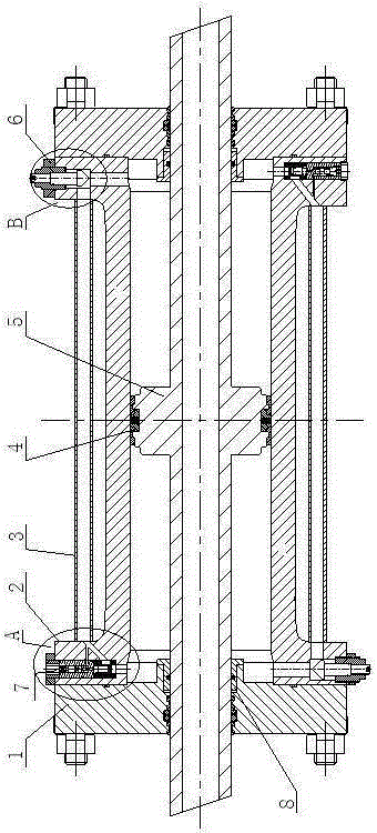 Integrated hydraulic cylinder having bidirectional pressure safety protection function