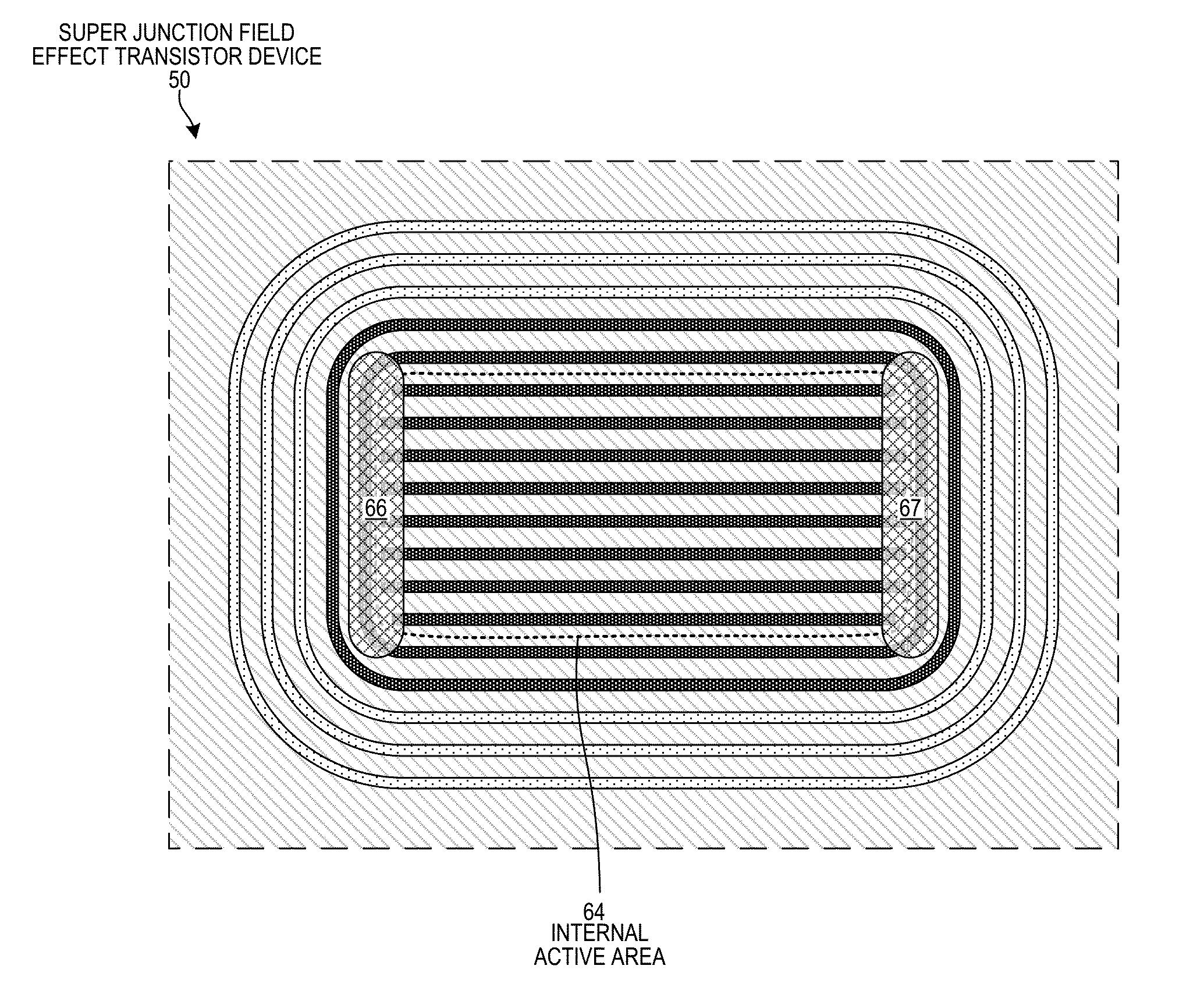 Super junction field effect transistor with internal floating ring