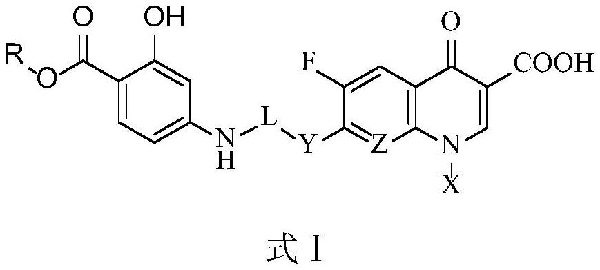 Fluoroquinolone derivatives of p-aminosalicylic acid and their intermediates, preparation methods and applications