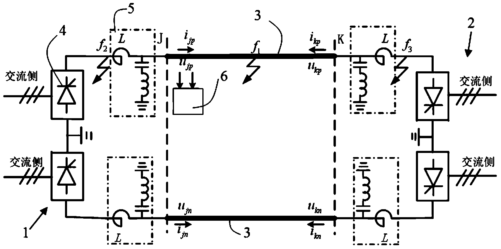 HVDC power-transmission whole-line speed protection method by using direct-current filter current