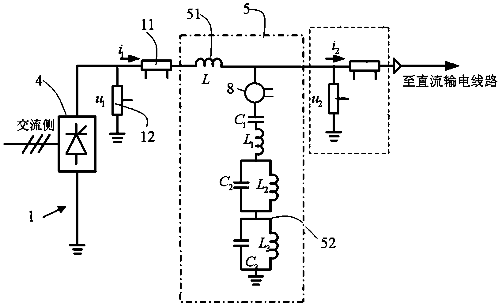 HVDC power-transmission whole-line speed protection method by using direct-current filter current