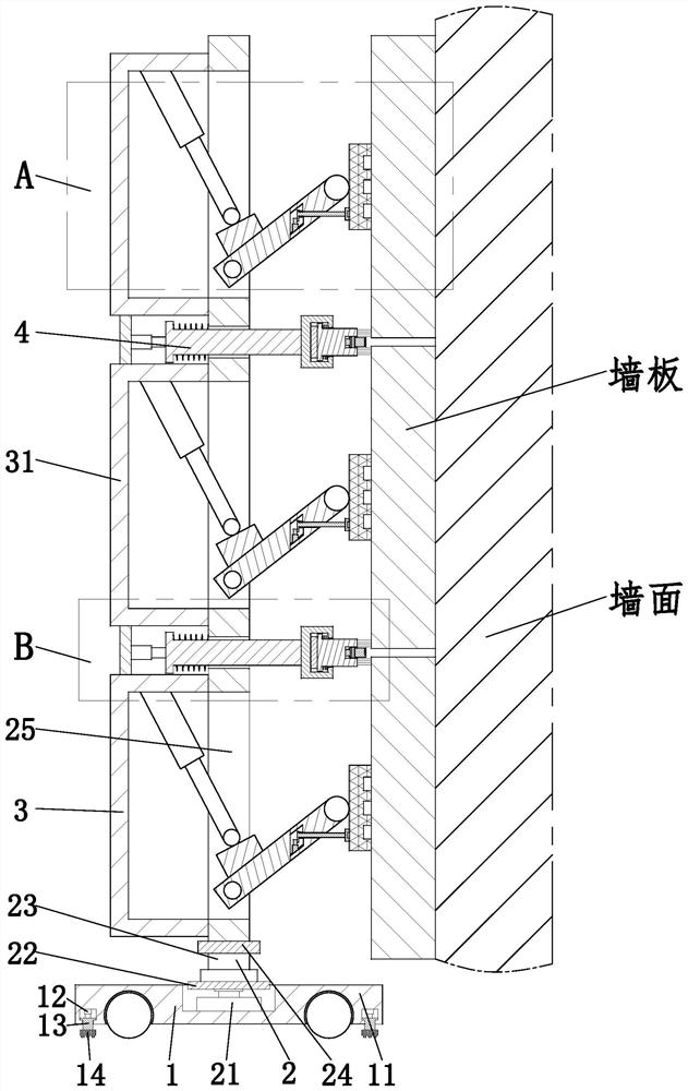 Fitment and decoration engineering out-hung wallboard mounting construction technology