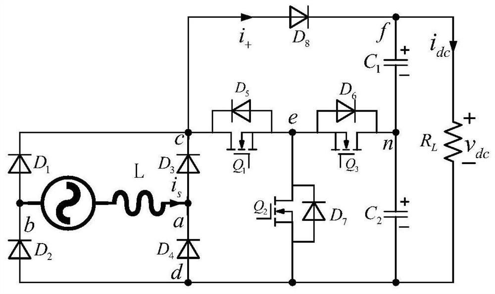 Single-phase five-level rectifier based on t-type structure