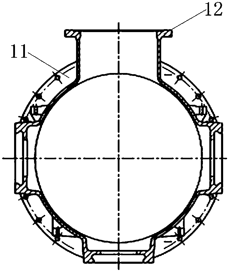 GIS device and three-phase common box bus bar cylinder