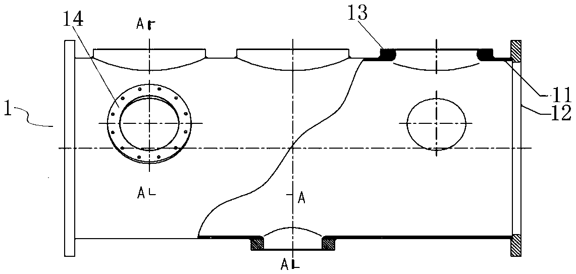 GIS device and three-phase common box bus bar cylinder