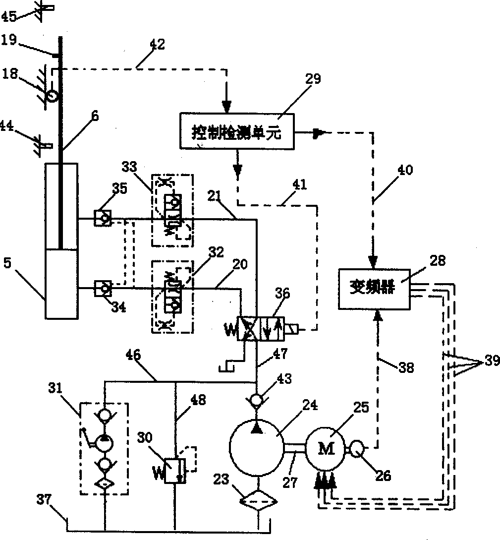 Hydraulic oil soot exhauster with frequency-varying displacement-type speed control