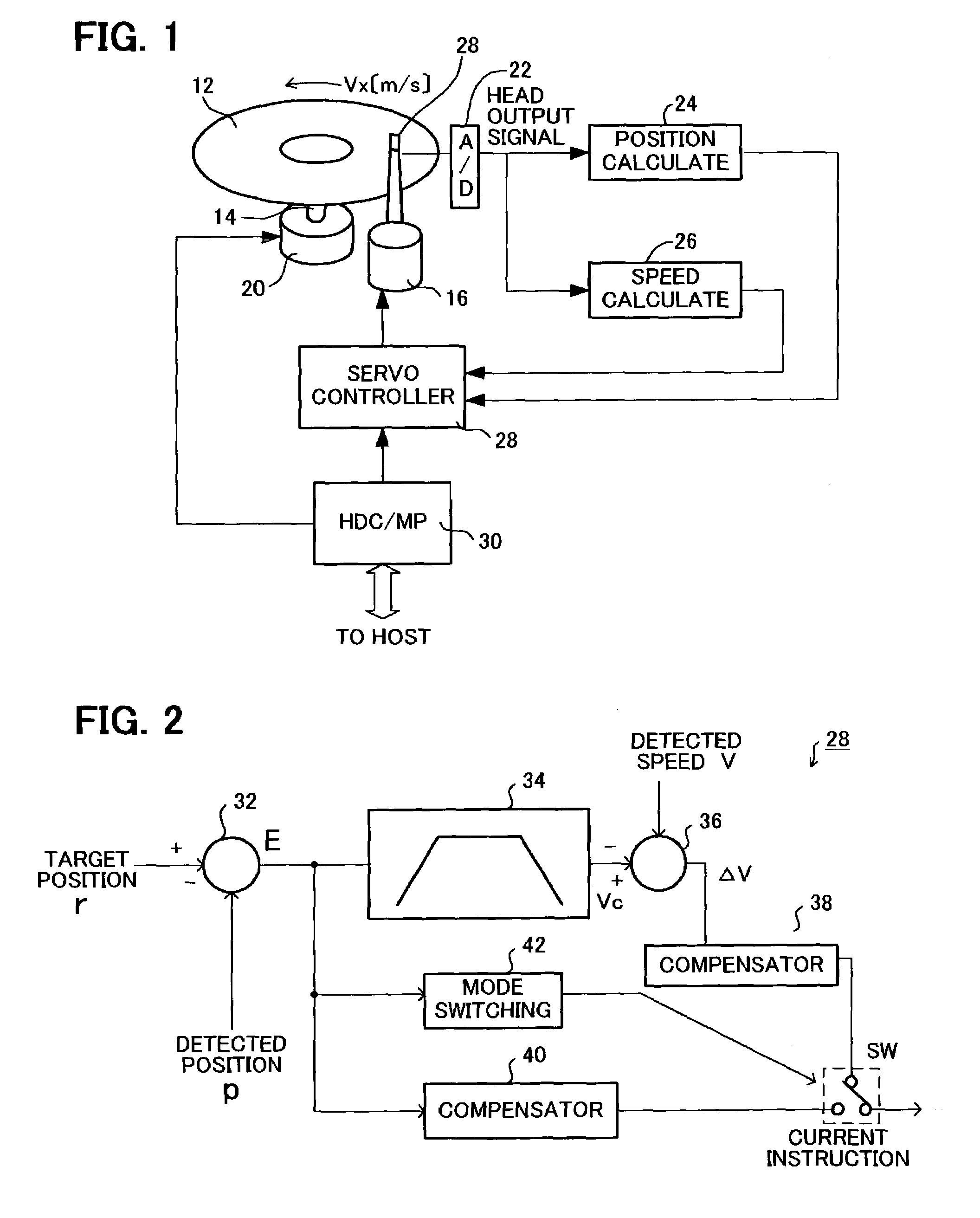 Head position control method and disk storage device