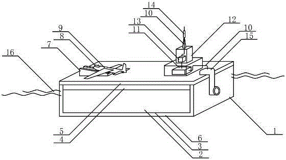 Lithium electricity powered water UAV (unmanned aerial vehicle) parking platform provided with catapult taking off frame