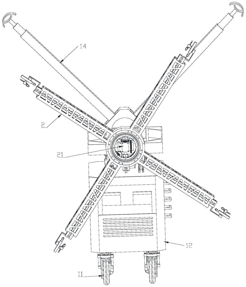 Large pipeline girth welding operation device and welding method