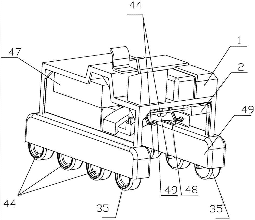 Tea picking machine with multi-wheel anti-bump walking mechanism