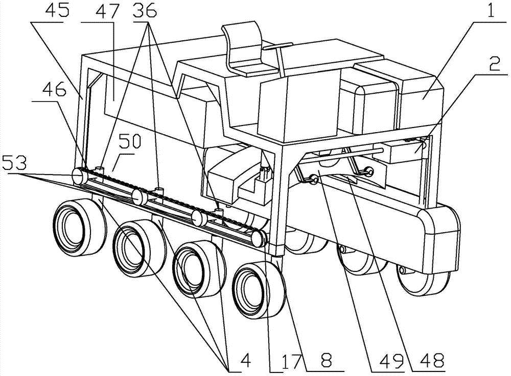 Tea picking machine with multi-wheel anti-bump walking mechanism