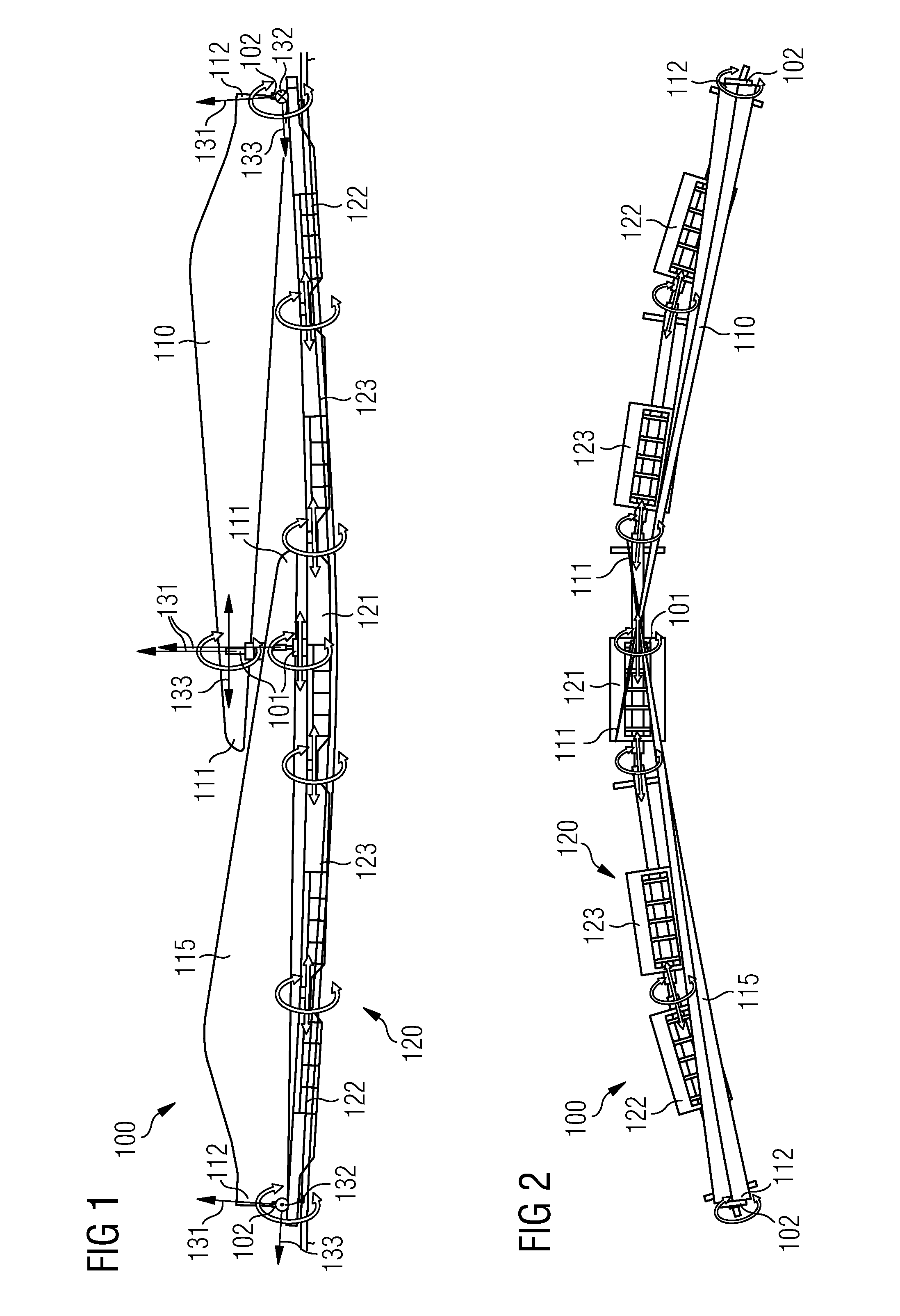 System for transportation of blades on railcars
