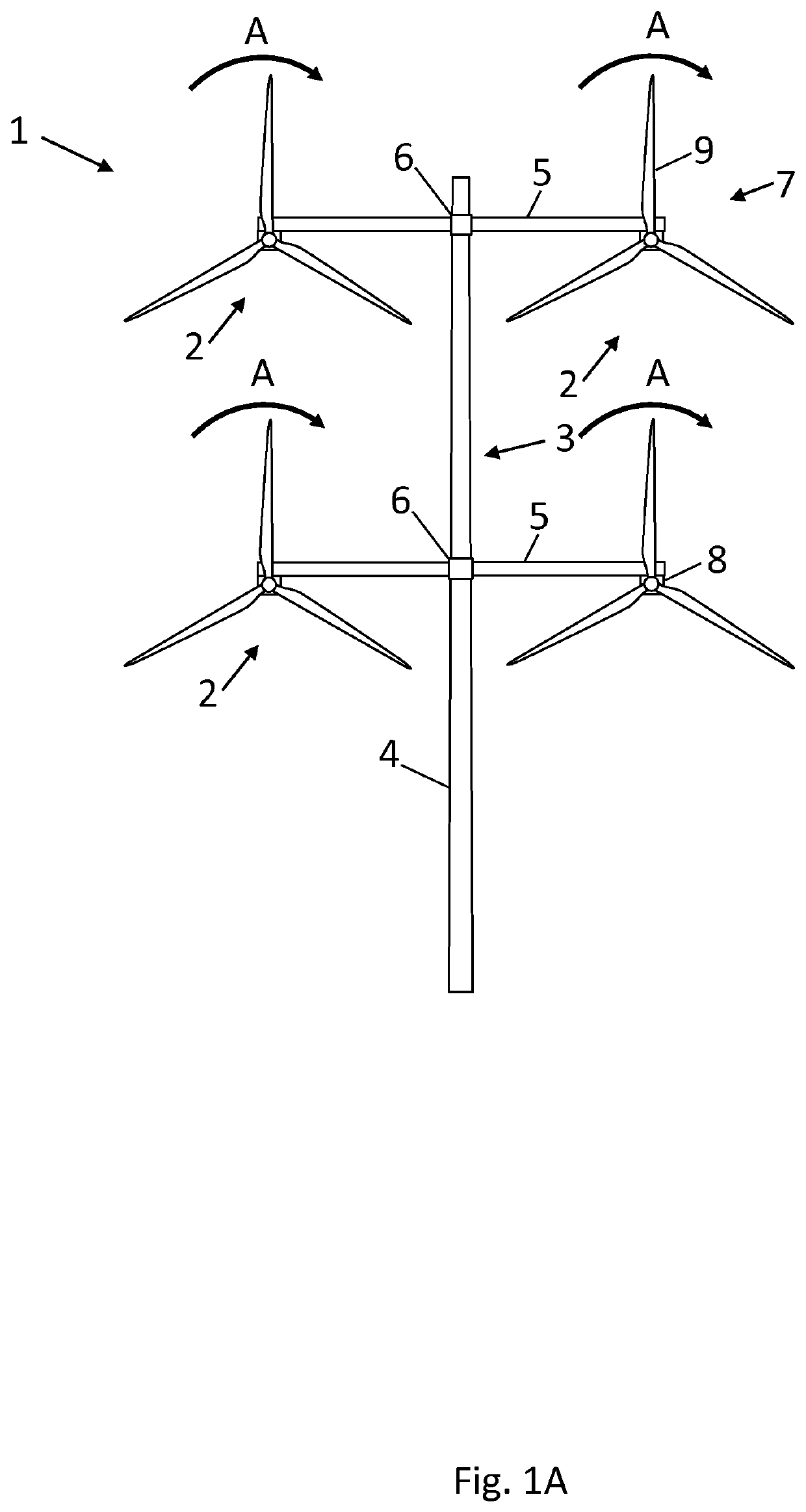 Wind turbine system with damping during service